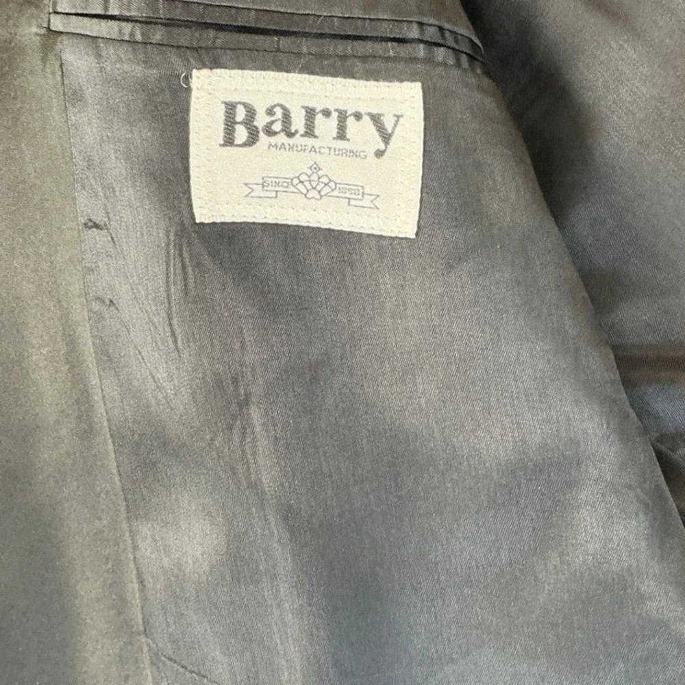 Barry Manufacturing Mens Tuxedo‎ Jacket Black Single Button Peak Lapel Blazer